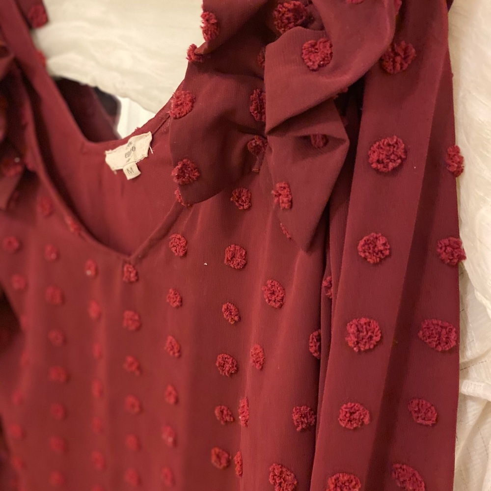 Red Ruffle Blouse - Picture 5 of 5